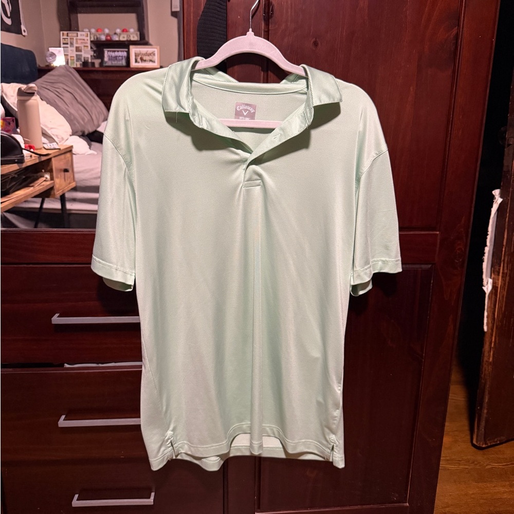 Men's Callaway Light Green Polo Shirt